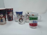 CHRISTMAS GLASSES AND MUGS IN TOTE