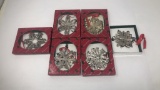 6 REED & BARTON SILVERPLATE ANTIQUE SNOW FLAKES