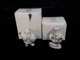 2 LENOX ANNUAL SANTA ORNAMENTS.