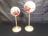 SET OF 2 GRADUATED ILLUMINATED ORNAMENTS