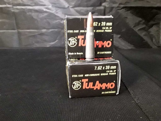 2 BOXES OF TULAMMO 7.62X39MM AMMO