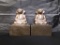 TWO ZEN MEDITATING DOG CAST IRON BOOKENDS