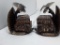 PAIR OF METAL BRONZE COLORED TROPICAL BOOKEND