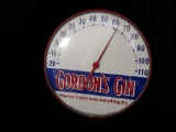 VTG METAL AND GLASS GORDON'S GIN THERMOMETER