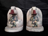 PAIR OF WHITE DUCK BOOK ENDS