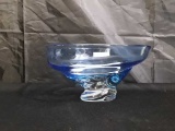 ED BRANSON BLUE TINTED GLASS BOWL