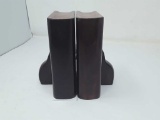 WOODEN BOOK SHAPED BOOKENDS