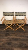 PAIR OF DIRECTOR CHAIRS, BLACK, GREY & IVORY COLOR