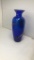 HAND BLOWN BLUE BLENO GLASS VASE.