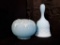 LIGHT BLUE EMBOSSED BELL AND VASE