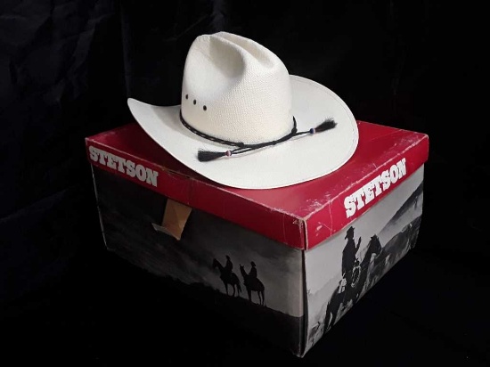 STETSON STRAW HAT IN ORIGINAL BOX