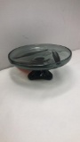 BLACK PEDESTAL GLASS STAND