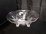 HEISEY FOOTED ETCHED PUNCH BOWL
