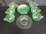 12PCS BRIGHT GREEN VINTAGE TEA SET