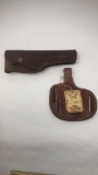 2 BROWN LEATHER HOLSTERS.