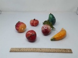 6 MID-CENTURY MODERN ALABASTER STONE FRUITS