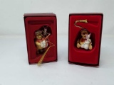 2 LENOX ANNUAL POOH CHRISTMAS COLLECTION ORNAMENTS
