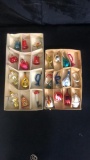 24 VINTAGE SMALL BLOWN GLASS ORNAMENTS.