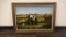 SIGNED WILSON ACRYLIC PAINTING OF WOMEN IN FIELD