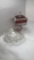 CLEAR CRYSTAL AND CLEAR AND RED GLASS BOWLS