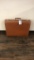 HARD BROWN LEATHER SUITCASE STYLE LUGGAGE PIECE