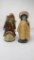 TWO VINTAGE BISQUE DOLLS WITH STANDS