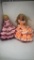 TWO CROCHET DRESS DOLLS