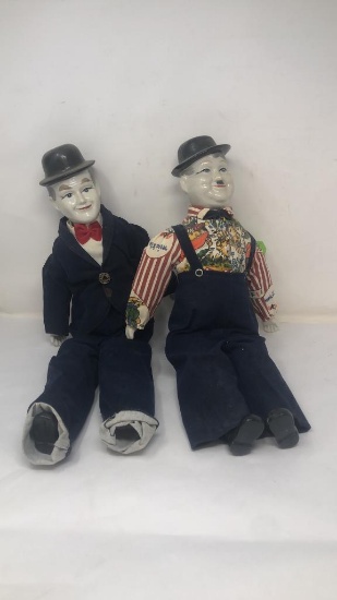 VINTAGE PORCELAIN LAUREL & HARDY DOLLS