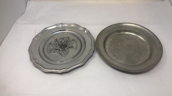 TWO VINTAGE SILVER PLATES