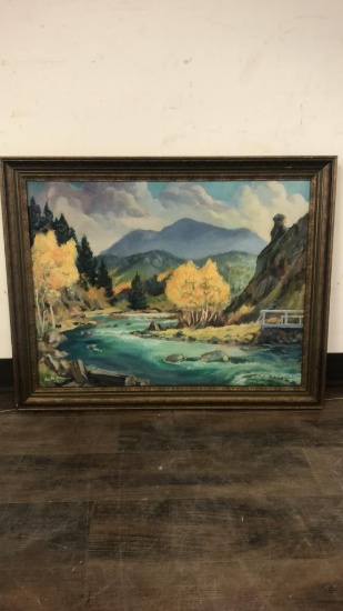 LAURENCE B. FIELD "MOUNTAIN STREAM" PAINTING