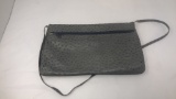 LARGE GRAY SNAKESKIN MATERIAL PURSE