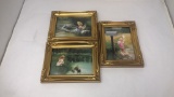 THREE FRAMED PEMBERTON & OAKES LITHOGRAPH PICTURES