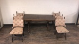 VINTAGE DARK WOOD WITH SIX CHAIRS