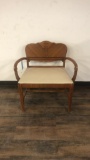 ANTIQUE VANITY CHAIR W/INLAY PATTER