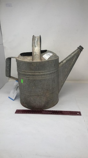 VINTAGE LARGE GALVANIZED STEEL WATERING CAN