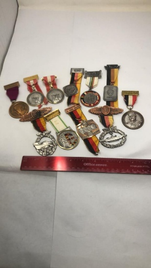 11 AUTHENTIC GERMAN HIKING MEDALS