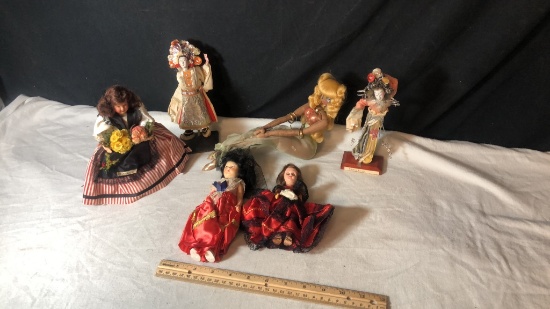 6 PCS CULTURAL DOLL FIGURINES