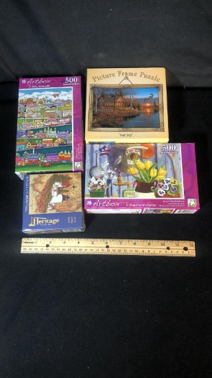 4 NEW IN BOX PUZZLES, ARTBOX & HERITAGE
