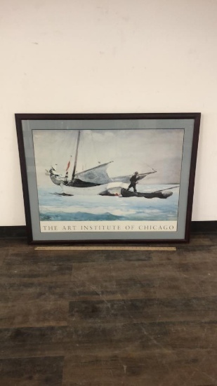 STOWING SAIL FRAMED PAINTING