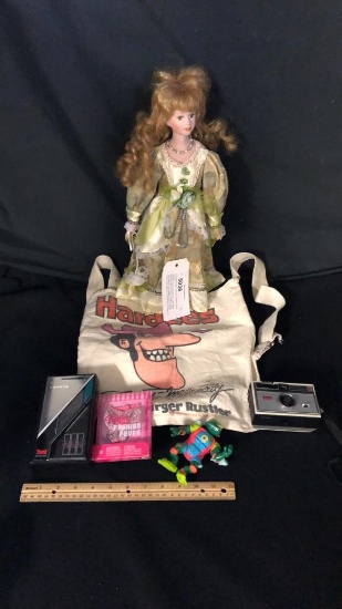 CLOTH BAG, DOLL, KODAK CAMERA, NINJA TURTLE