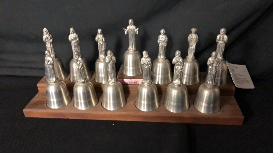 DANBURY MINT "THE APOSTLE BELLS" IN ENGLISH PEWTER