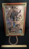 WESTERN SHADOW BOX RIDING SCENES & HORSESHOE