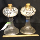 2) GLASS OIL LAMPS