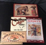 4) VINTAGE TIN SIGNS / ADS