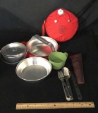 VTG BOY SCOUTS OF AMERICA TIN CANTEENS WITH CASES