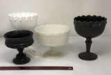 GLASS CHALICE, COMPOTES, PEDESTAL DISH