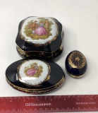 3) LIMOGES CASTEL TRINKET BOXES 22K GOLD