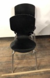 4) MODERN DESIGN BLACK STACKABLE CHAIRS