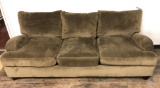BROWN MICROFIBER COUCH