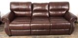 ABBYSON LIVING BURGUNDY LEATHER COUCH